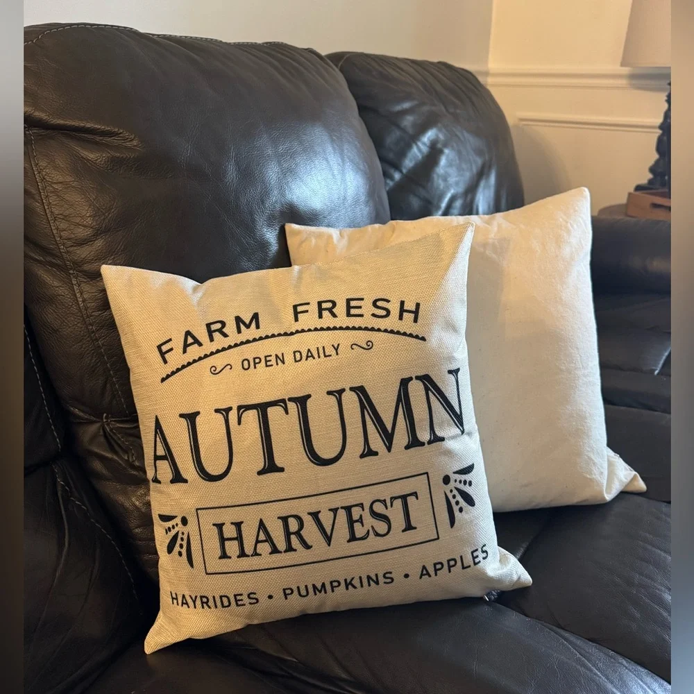 Autumn Harvest Decorative Pillow Cover Set of two 15x15